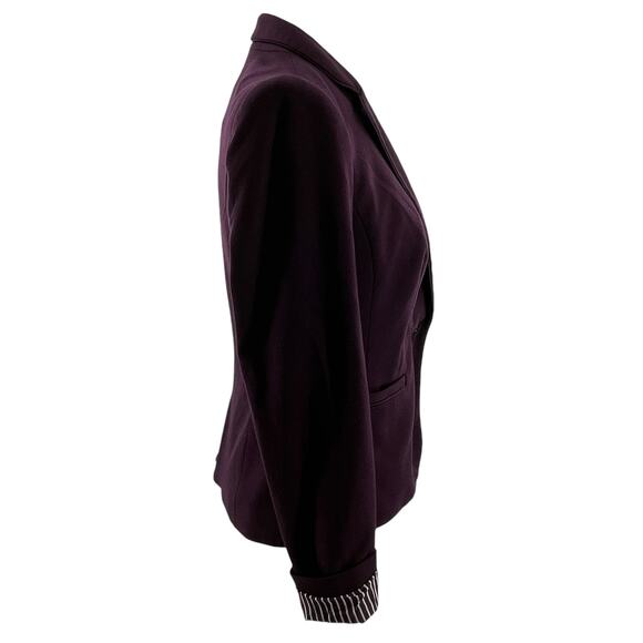 The Limited Purple Plum Ribbon Trim Classic Career Jacket Blazer S - Picture 4 of 12